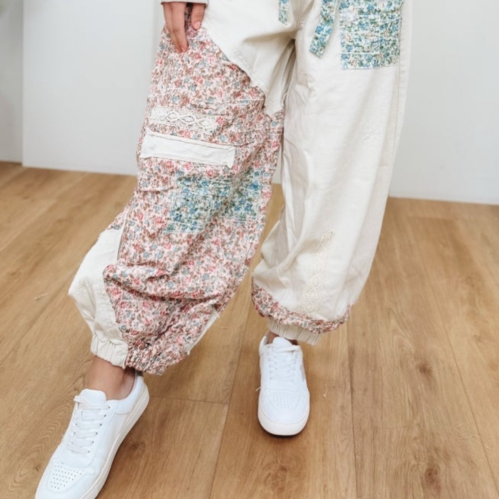 Floral Patchwork Jogger Pants by POL